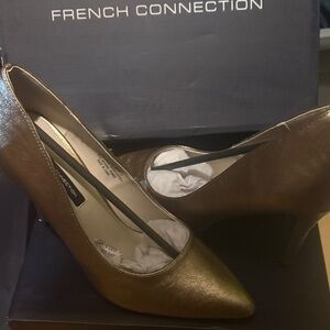 French Connection Metallic Gold Heels